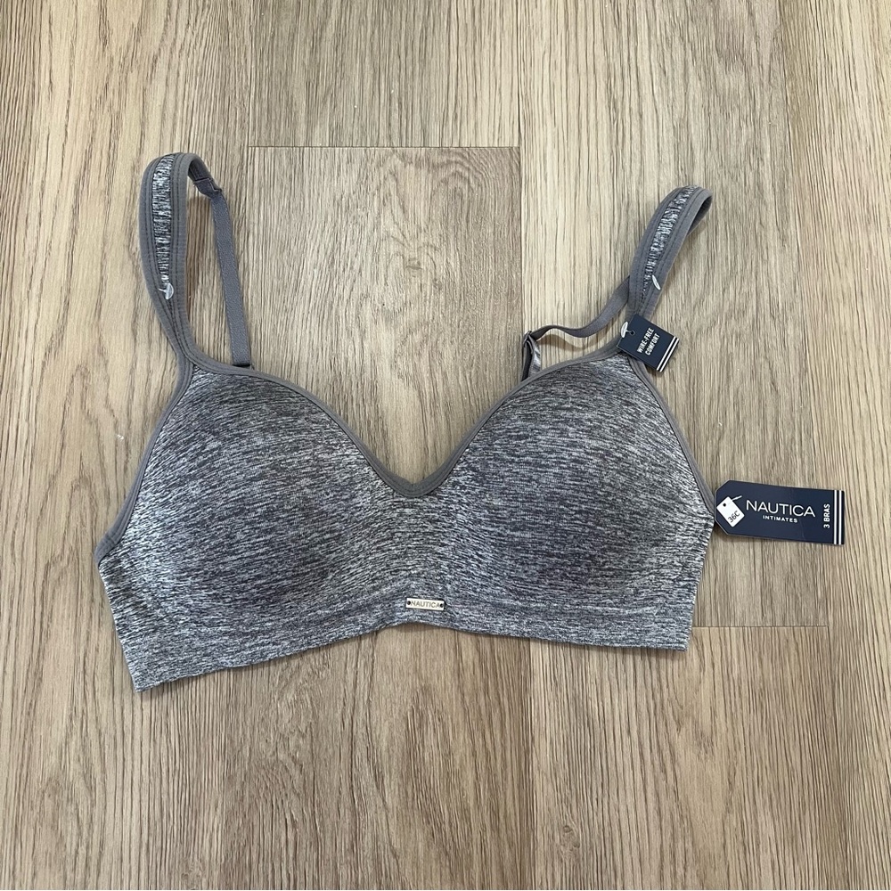 Nautica Intimates Wire Free Comfort Bra Heather Gray Size 36C Style NT5104 NWT